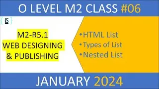 HTML list, ordered list, unordered list, definition list, nested list || o level m2 class
