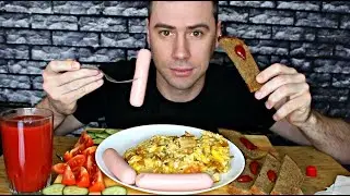 MUKBANG Сосиски, яичница с салом /Мир во всем мире/ ASMR / МУКБАНГ / Мукбанг Сеня / eating show / 먹방