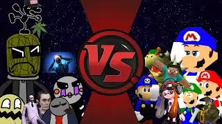SMG4 vs DoodleMcNoodle TOTAL WAR! Cartoon Fight Club Fan Episode by 