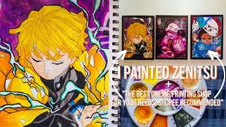 How to achieve a satisfying Zenitsu painting in minutes! plus the best art printing shop on shopee.