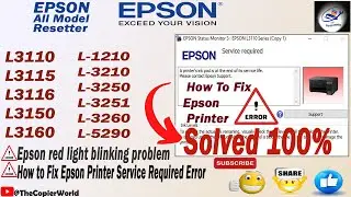 epson red light blinking l3110 || how to fix epson l3150 lights blinking || Epson Red Light Blinking