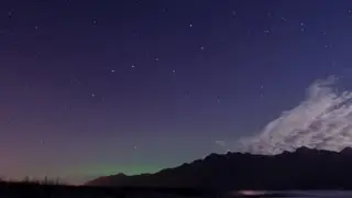 Moon Rise and Aurora