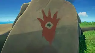 Mark of the Blood Red Hand on the North coast (Plunder Valley). Sea of Thieves