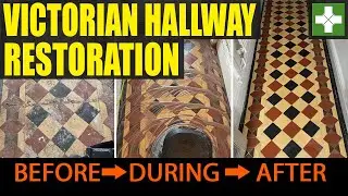 Vinyl Covered Victorian Tiled Hallway Floor Restored in Warwick
