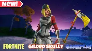 Fortnite Gilded Skully Skin Gameplay & Gilded Splitter Pickaxe