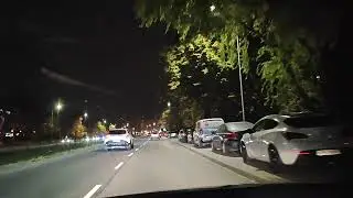 Nocny przejazd przez centrum Nowej Huty