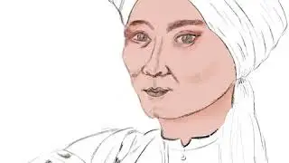 Sketsa Pangeran Diponegoro menggunakan Aplikasi Procreate di Ipad