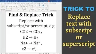 Ms Word trick to replace text with subscript or superscript [2022]