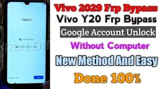 Vivo V2029 Frp Bypass | Vivo Y20 Frp Bypass | Google Account Unlock Android 10 New And Easy Method