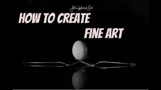 Home Isolation Project: Fine art photo with fork & egg in black & white. 