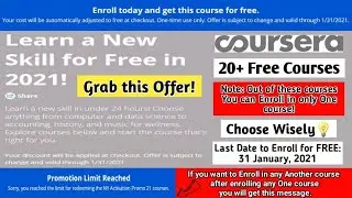 Coursera Free Online Courses with Certificate 2021 | Coursera Free Courses | Coursera