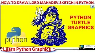 Lord Mahadev Ji Sketch in Python Turtle Graphics | Bhole Baba Drawing created by Python graphics