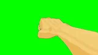 Animated Right Handed Fist Punch ~ Green Screen ~ Fun Channel