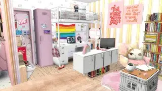🌈PRIDE DORM ROOM 🌈| The Sims 4 | Speed Build