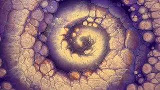 (547) Glowing Spiral Straight Pour Boulder Cells No Silicone -  Acrylic Paint Pouring - Fluid Art