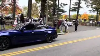 BMW F80 M3 and E60 M5 leaving car meet