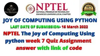NPTEL The Joy of Computing using Python week 7 quiz assignment answers with proof of each answer