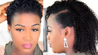 HOW TO SWITCH YOUR TWA IN 10 MINUTES  TO A NATURAL LOOKING MOHAWK USING CLIP INS | CURLS QUEEN