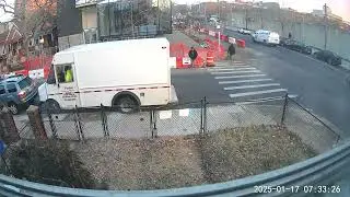 Heavy truck on sidewalk causing cracks