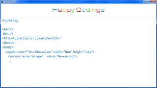 HTML | Applet tag