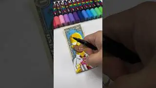 Drawing Homer Simpson but on a $1 bill 
