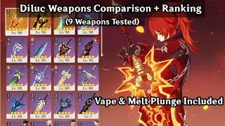 Diluc Weapons Comparison and Rank (ft. Thousand Blazing Suns) | Genshin Impact