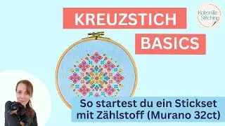 How to start an embroidery kit with amber fabric / Embroidery tutorial