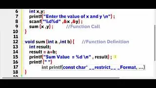C Function with No Return Type and with Arguments