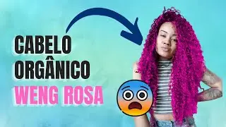 CABELO ORGANICO  CACHEADO WENG ROSA 80CM O MAIOR PARA ENTRELACE CONHEÇA A NOVIDADE PACOTE AZUL