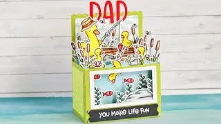 Modified pop-up box card with Marine
