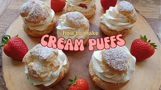 CREAM PUFFS stuffed with Chantilly Cream, Nutella & Strawberries...HOW TO 🍓