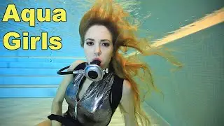 Beautiful No Mask Scuba Diving Girl