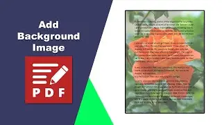 How to make a background image in a pdf document in PDF-XChange Editor