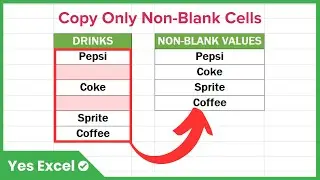 Copy Only Non Blank Cells in Excel
