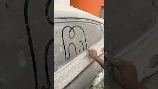 Elephant drawing easy trick #art #shorts