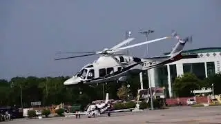 Amazing Takeoff AgustaWestland 169 (Helicopter) Ashok Gehlot going Udaipur to Nathdwara By Air
