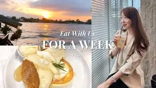 Eat With Us For A Week | Minimal Café, Dining With The Sunset, Korean Food and More!