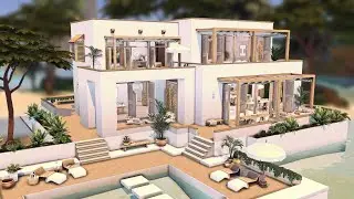 MEDITERRANEAN BEACH HOUSE | Sims 4 Speed Build (Stop Motion)