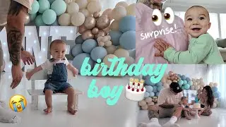 CHEVY'S FIRST BIRTHDAY SURPRISE + CAKE SMASH VLOG🎂🥹🩵
