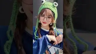 Stylish Winter Knitted Frog Hat with Pompom❤️ Women's Winter Knitted Cartoon Frog Hat