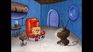 Spongebob watches tv