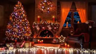 ❄️Happy Christmas Music ❄️Cozy Christmas Home Ambience | Relaxing Crackling Fire Sounds