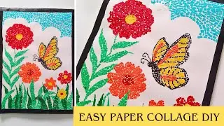Easy Paper Collage Art idea || Easy Butterfly Collage Idea || Collage making idea || Papercraft ||