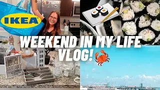 WEEKEND IN MY LFE VLOG | Ikea haul, making sushi with friends | seafood boil & halloween finds