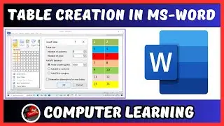 Table Creation in Microsoft Word in Hindi | How To Create Table in Ms Word | Table in Ms Word