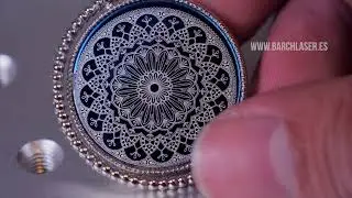 Espejo o vidrios pintados grabados con laser fibra optica 20W BCF.