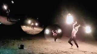 We get to watch this lad practicing his fire dance routine... galing!