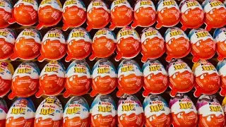 NEW!!! 100 Yummy Kinder Surprise Egg Toys Opening - A Lot Of Kinder Joy Chocolate ASMR