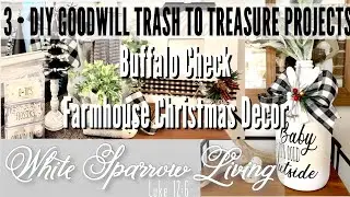 3 • DIY GOODWILL TRASH TO TREASURE BUFFALO CHECK FARMHOUSE CHRISTMAS DECOR PROJECTS
