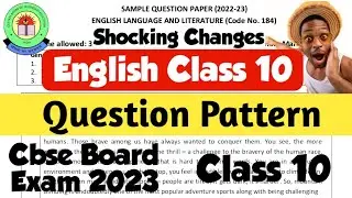 English Class 10 Question Pattern 2023 | English Class 10 Sample Paper 2023 | Cbse Board Exam 2023
